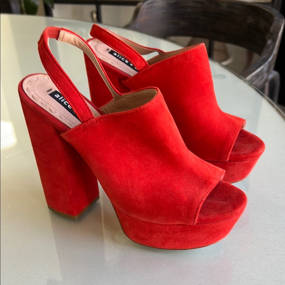 Alice + Olivia Red Platform Heels